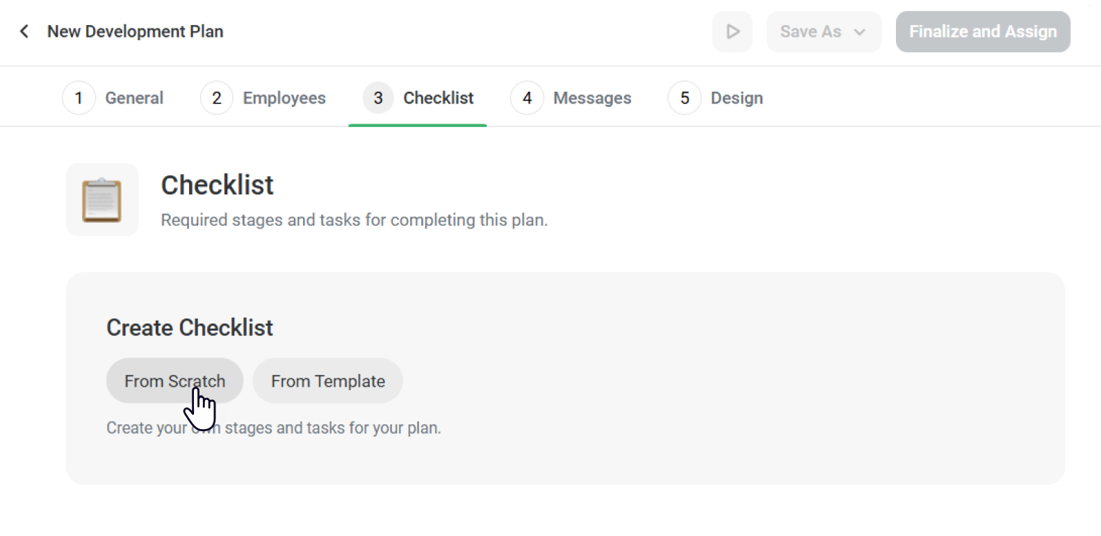 How to create a development checklist