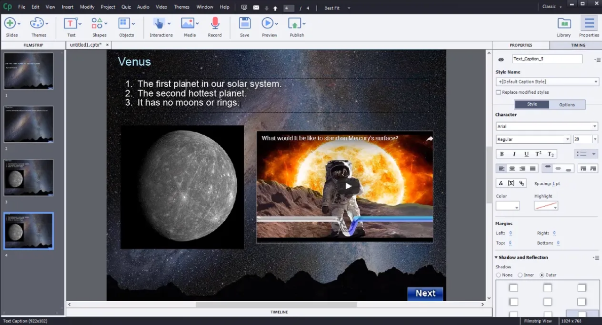 Creating an online course in Adobe Captivate